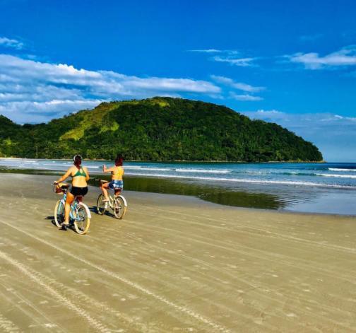 Ganesh Chalés Praia de Boraceia Esterno foto